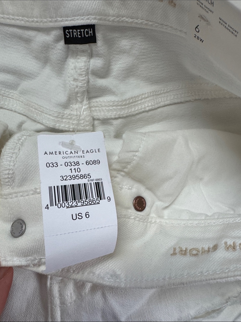 MWT American Eagle Outfitters White High-Waist Distressed Denim Shorts sz 6 - Picture 4 of 6